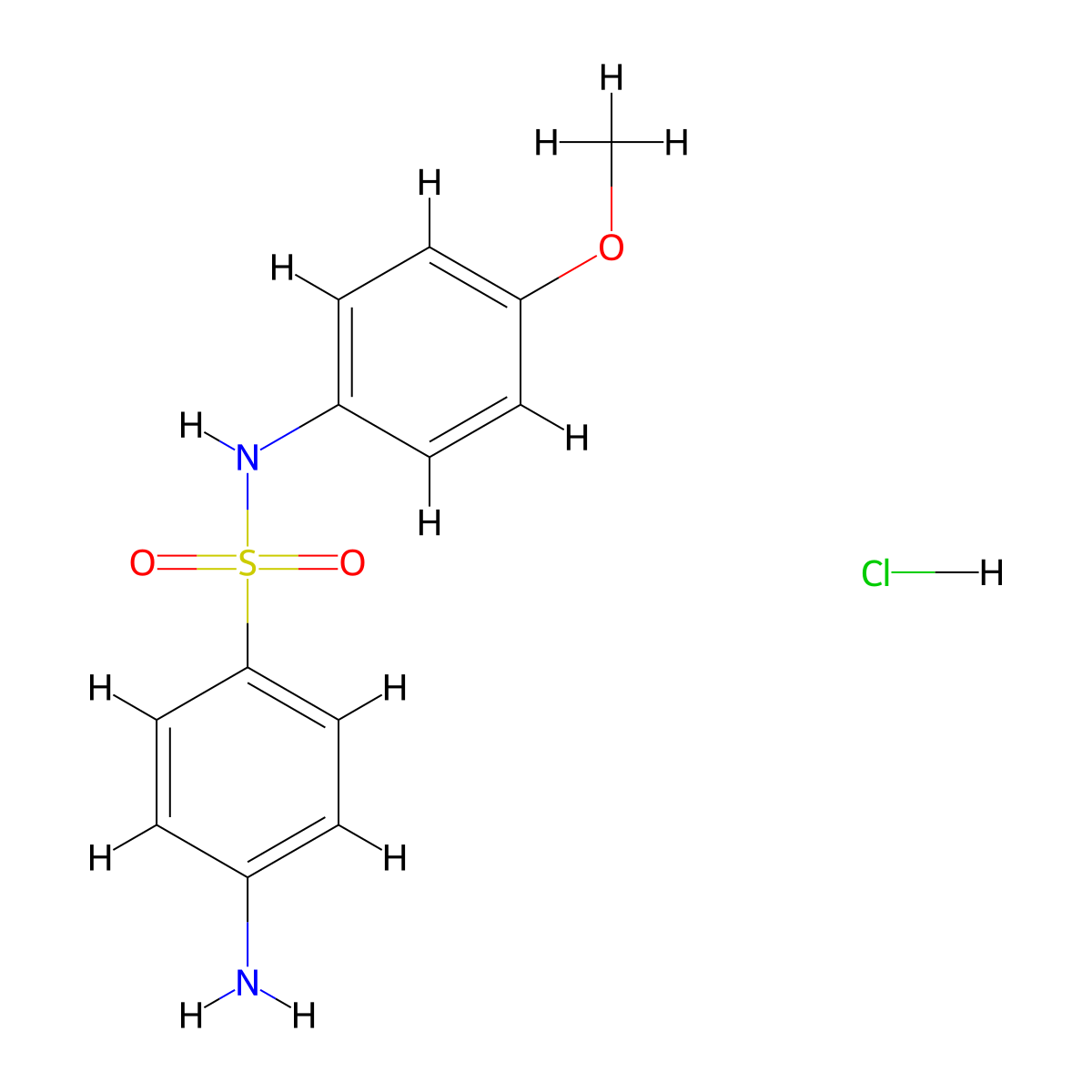 4-amino-N-(4-methoxyphenyl)benzenesulfonamide hydrochloride molecular structure, CAS 1047620-36-9