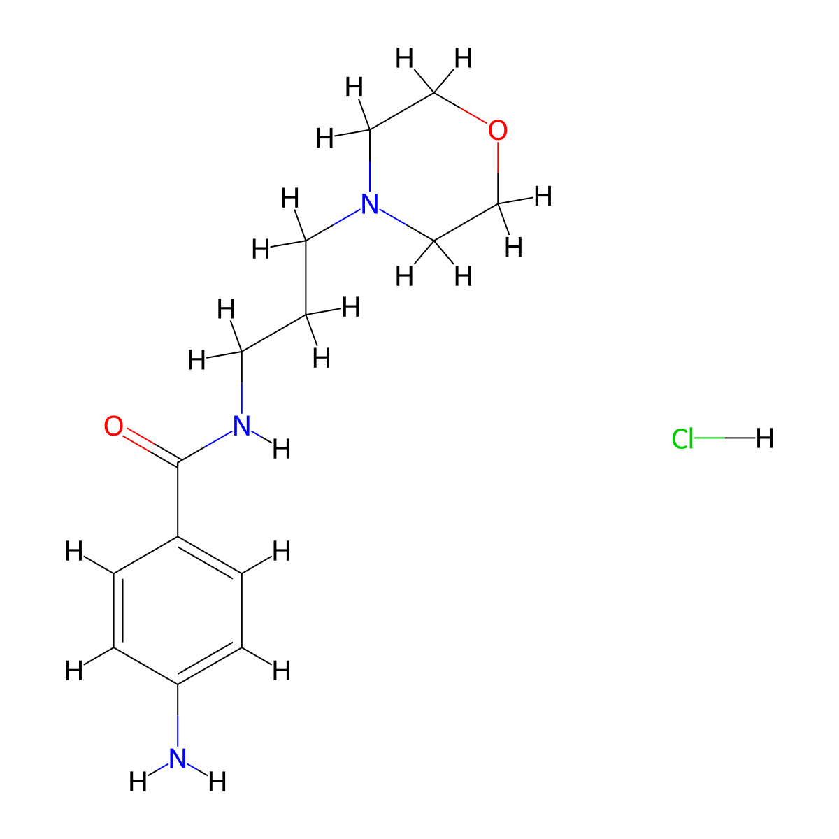 4-amino-N-(3-morpholin-4-ylpropyl)benzamide hydrochloride molecular structure, CAS 1047620-38-1