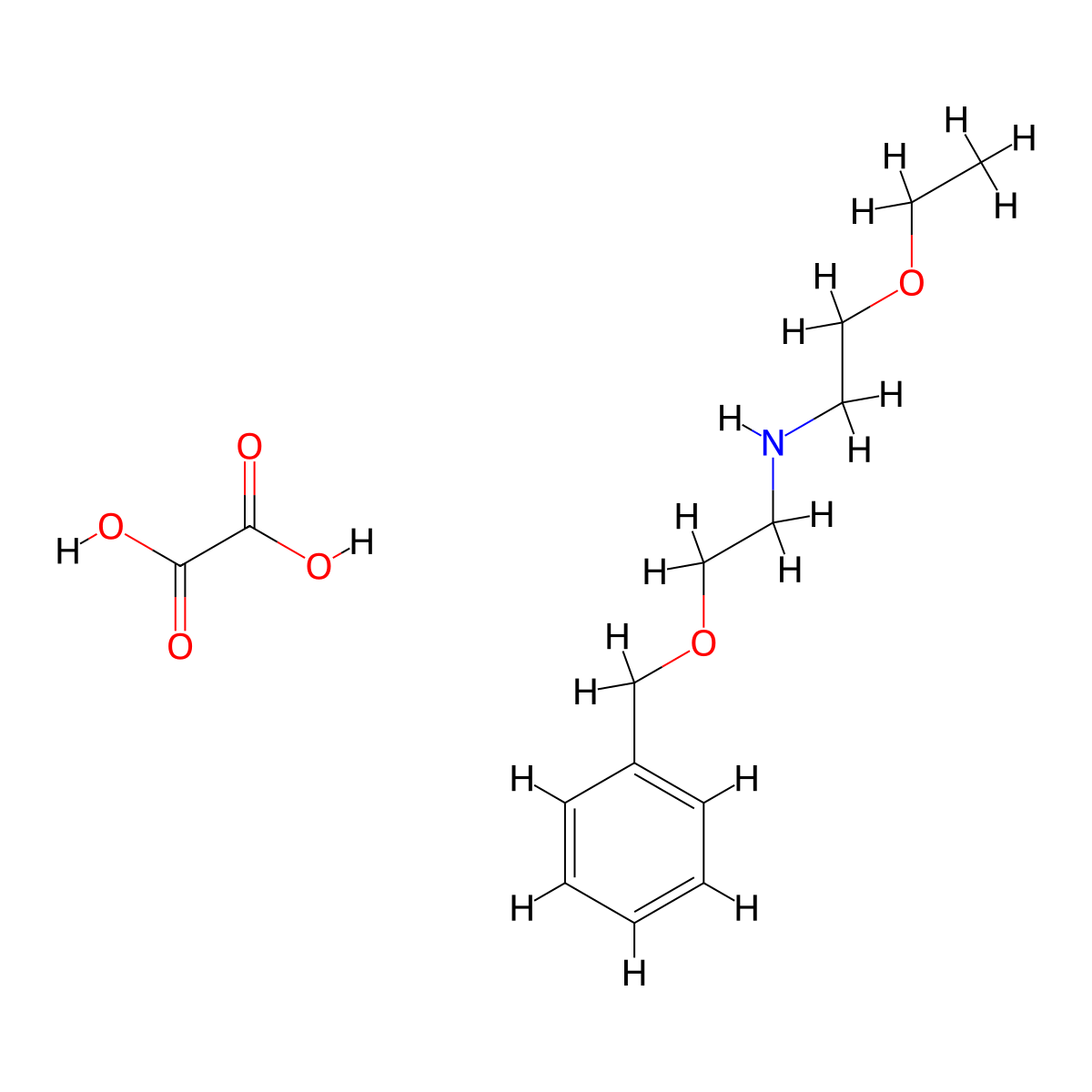 2-ethoxy-N-(2-phenylmethoxyethyl)ethanamine;oxalic acid molecular structure, CAS 1047620-69-8
