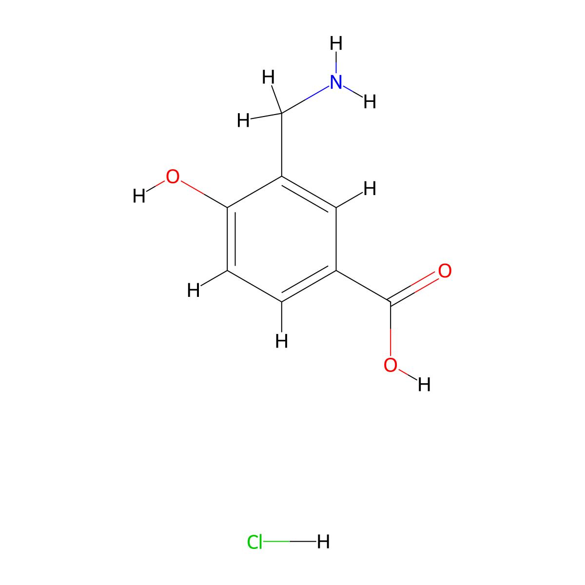 3-(Aminomethyl)-4-hydroxybenzoic acid hydrochloride molecular structure, CAS 1047620-71-2