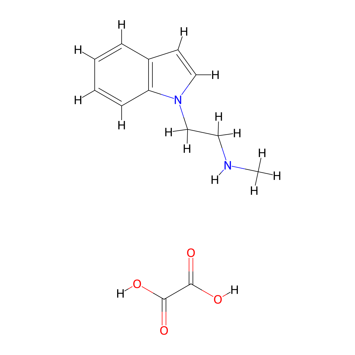 [2-(1H-indol-1-yl)ethyl]methylamine oxalate molecular structure, CAS 1047620-82-5
