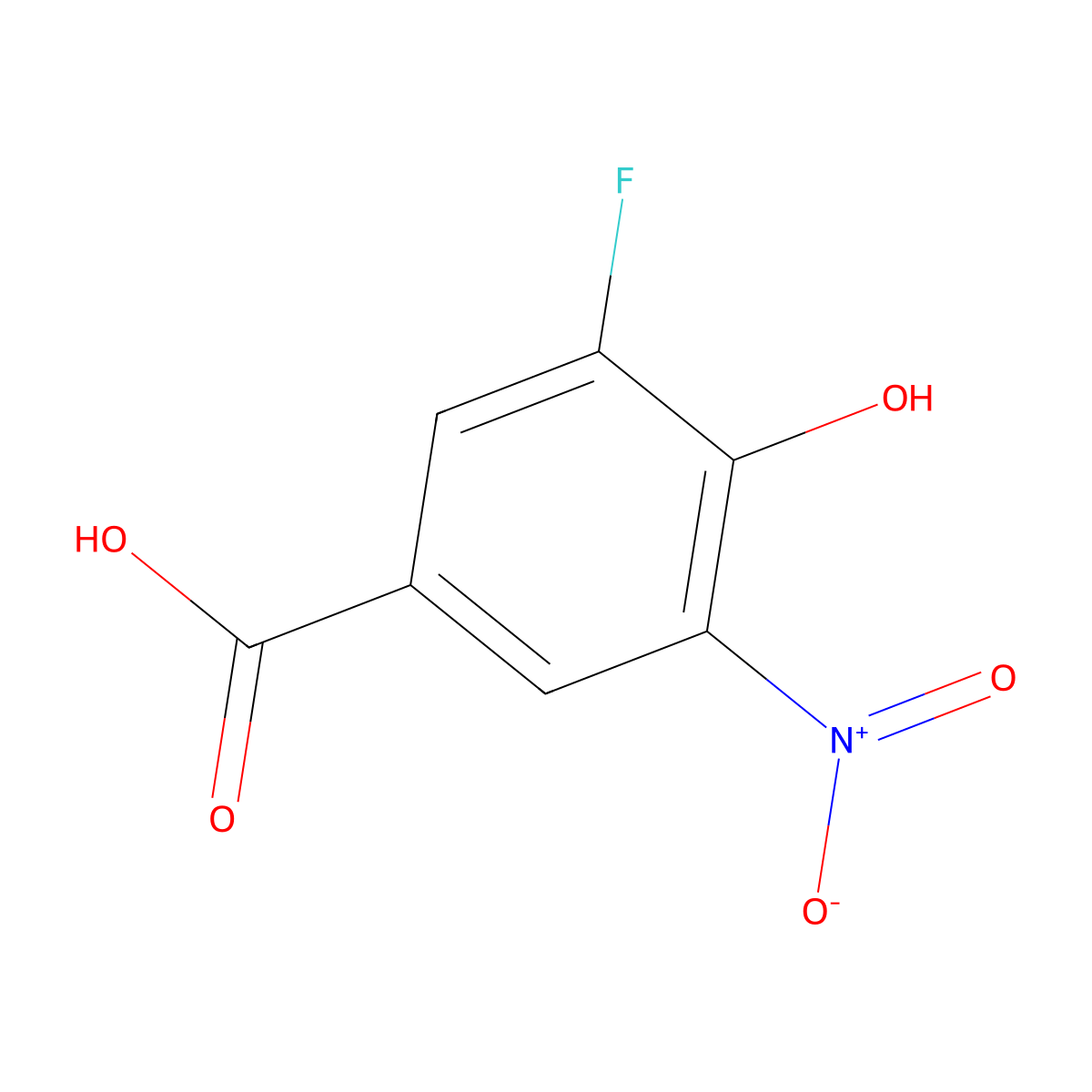 3-Fluoro-4-hydroxy-5-nitrobenzoic acid molecular structure, CAS 1047621-84-0