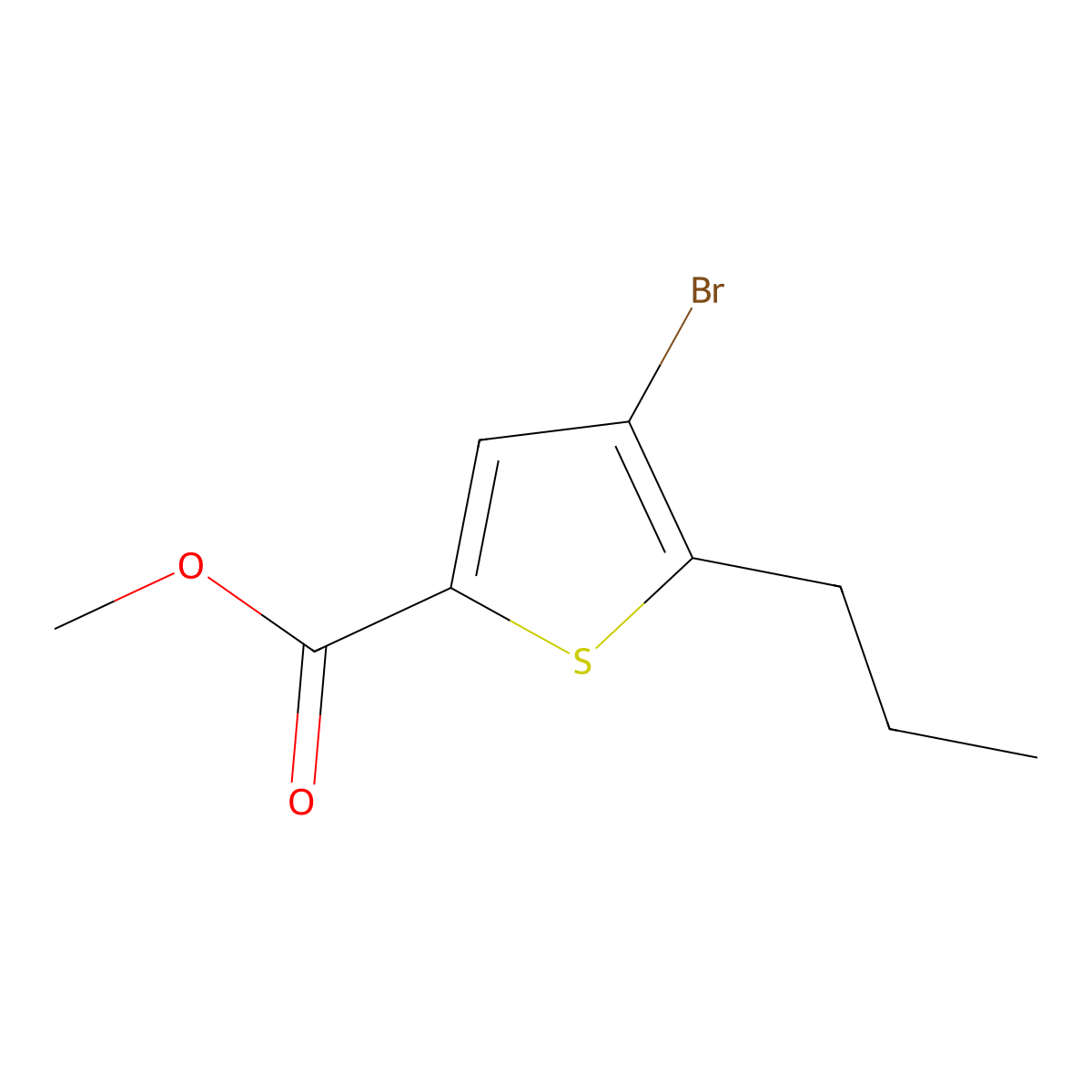 Methyl 4-bromo-5-propylthiophene-2-carboxylate molecular structure, CAS 1047628-66-9