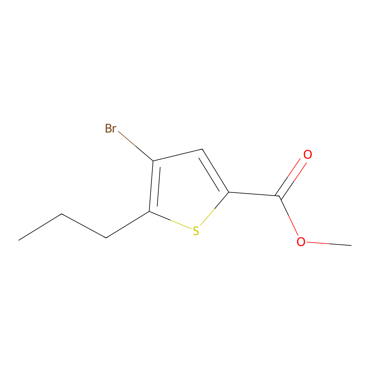 Methyl 4-bromo-5-propylthiophene-2-carboxylate molecular structure, CAS 1047628-66-9