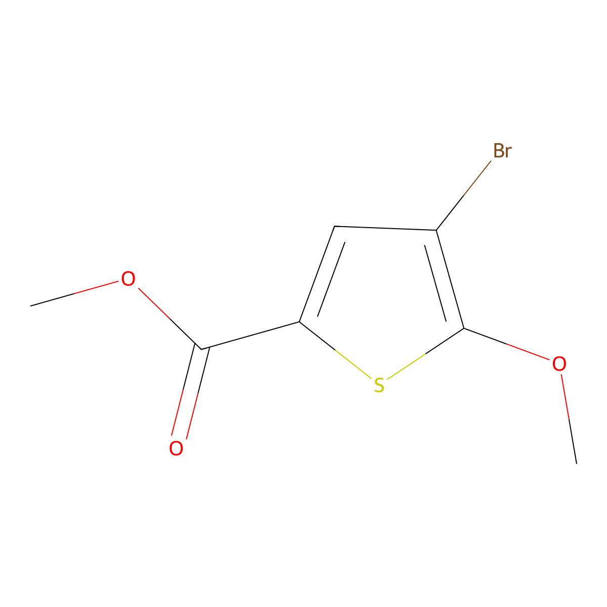 Methyl 4-bromo-5-methoxythiophene-2-carboxylate molecular structure, CAS 1047630-22-7