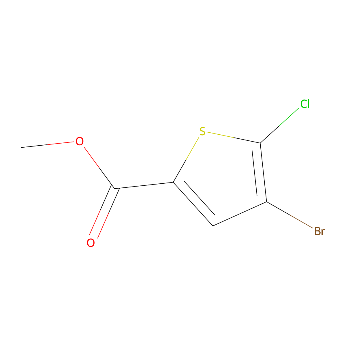 Methyl 4-bromo-5-chlorothiophene-2-carboxylate molecular structure, CAS 1047630-72-7