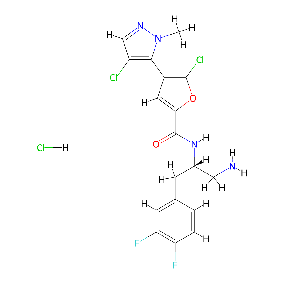 Uprosertib hydrochloride molecular structure, CAS 1047635-80-2