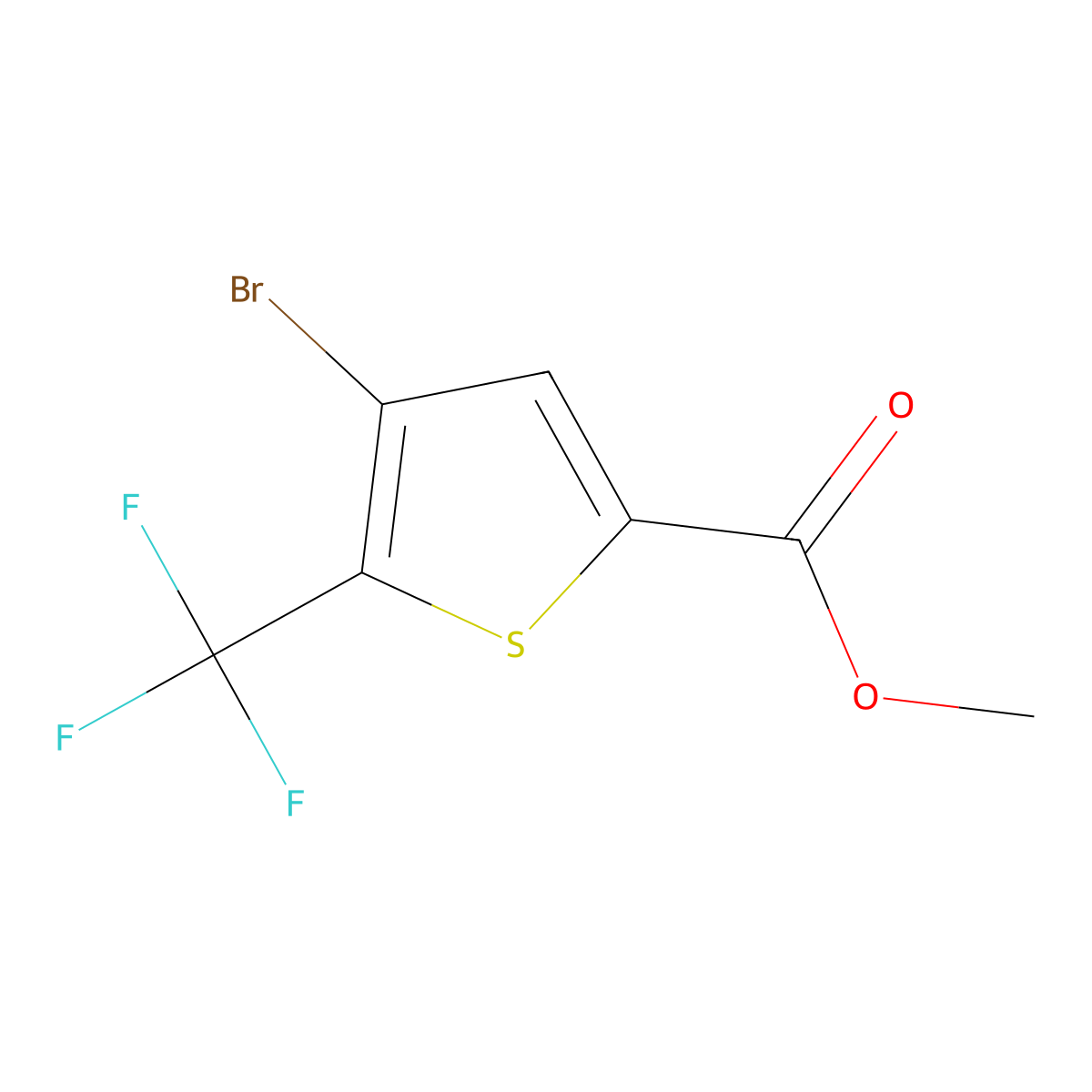Methyl 4-bromo-5-(trifluoromethyl)thiophene-2-carboxylate molecular structure, CAS 1047635-95-9