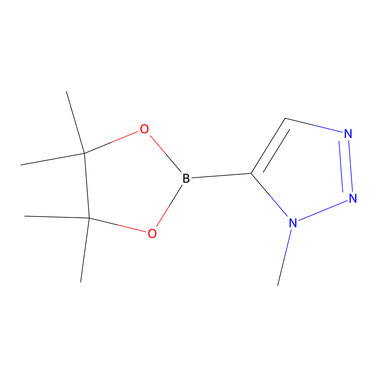 1-methyl-5-(tetramethyl-1,3,2-dioxaborolan-2-yl)-1H-1,2,3-triazole molecular structure, CAS 1047636-97-4