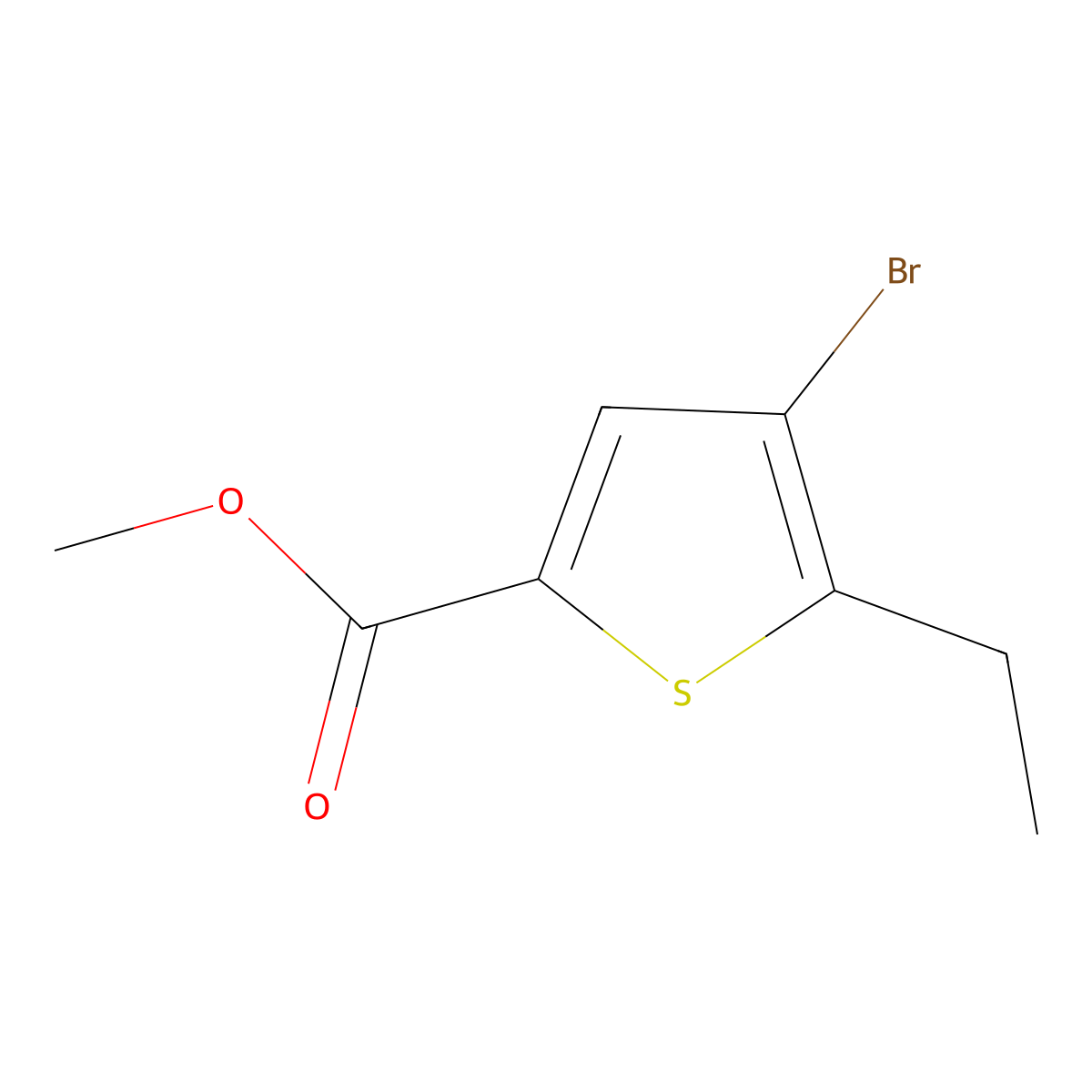 Methyl 4-bromo-5-ethylthiophene-2-carboxylate molecular structure, CAS 1047645-89-5