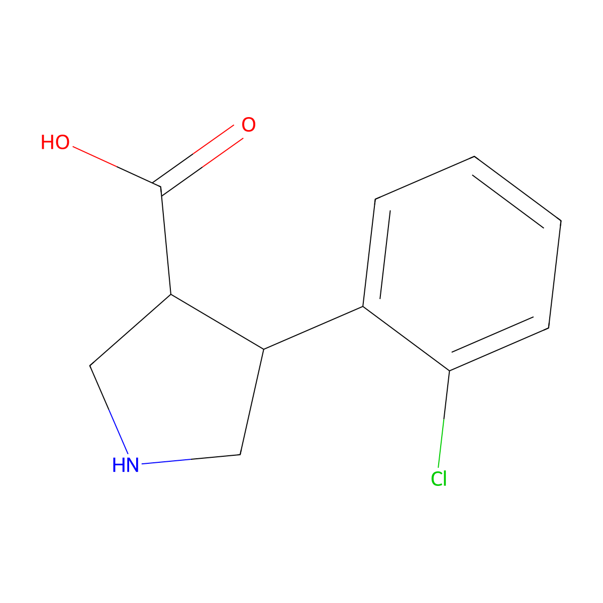 (3S,4R)-4-(2-chlorophenyl)pyrrolidine-3-carboxylic acid molecular structure, CAS 1047651-79-5