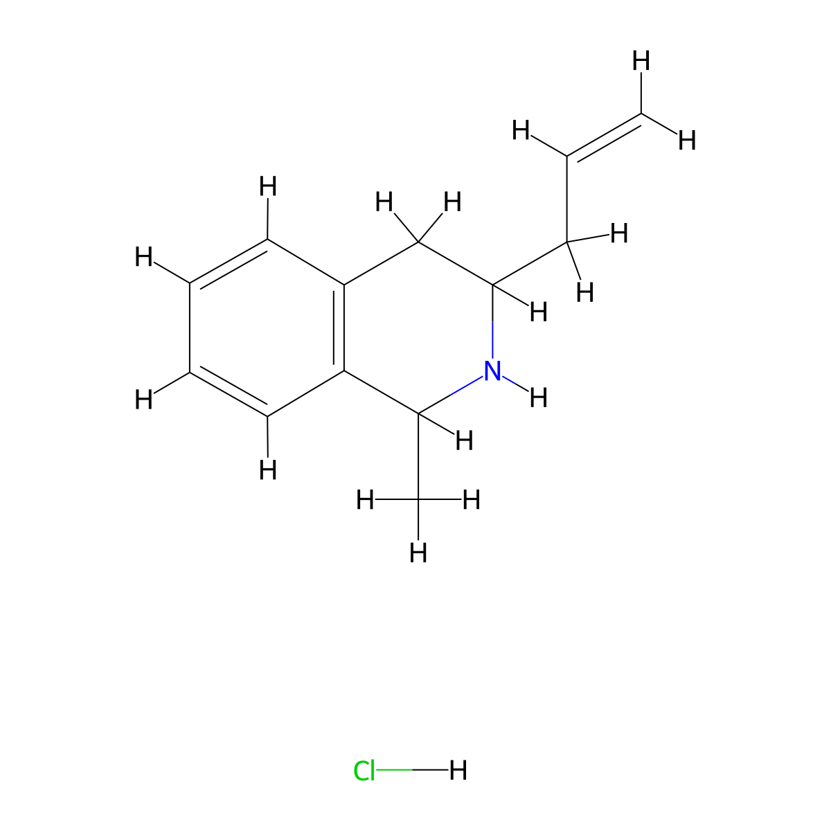 3-Allyl-1-methyl-1,2,3,4-tetrahydroisoquinoline hydrochloride molecular structure, CAS 1047652-27-6