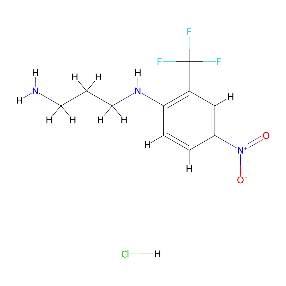 N-[4-nitro-2-(trifluoromethyl)phenyl]propane-1,3-diamine hydrochloride molecular structure, CAS 1047652-77-6