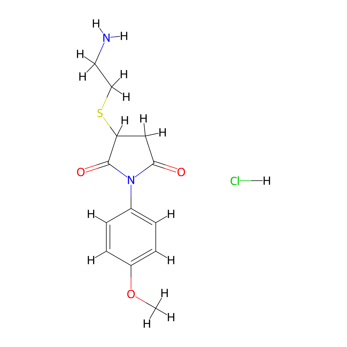 3-[(2-Aminoethyl)thio]-1-(4-methoxyphenyl)-2,5-pyrrolidinedione hydrochloride molecular structure, CAS 1047652-78-7