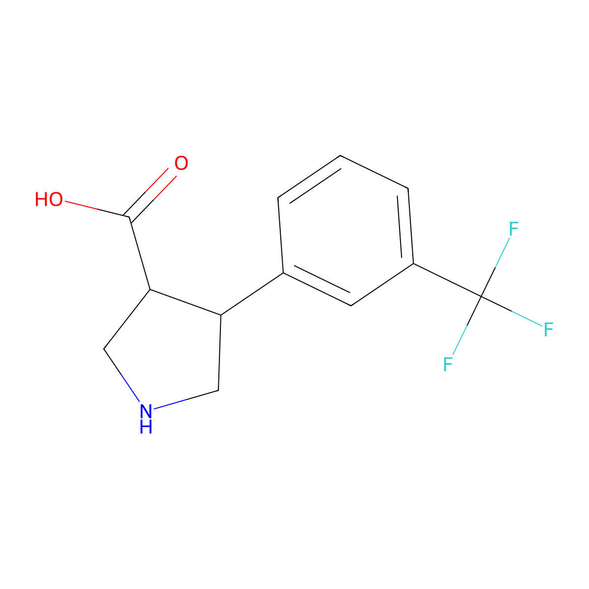 4-[3-(Trifluoromethyl)phenyl]pyrrolidine-3-carboxylic acid molecular structure, CAS 1047653-41-7