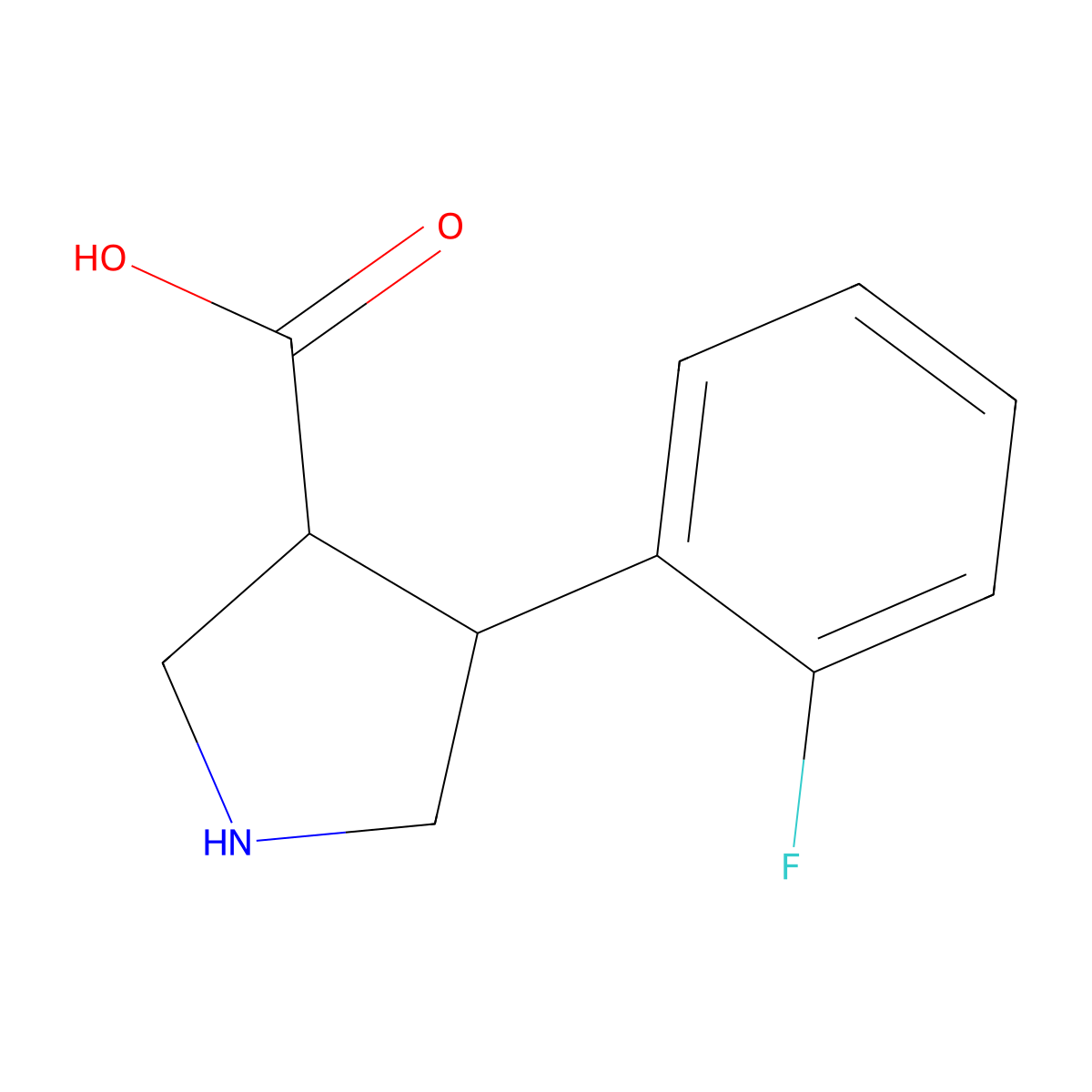 4-(2-Fluorophenyl)pyrrolidine-3-carboxylic acid molecular structure, CAS 1047654-46-5