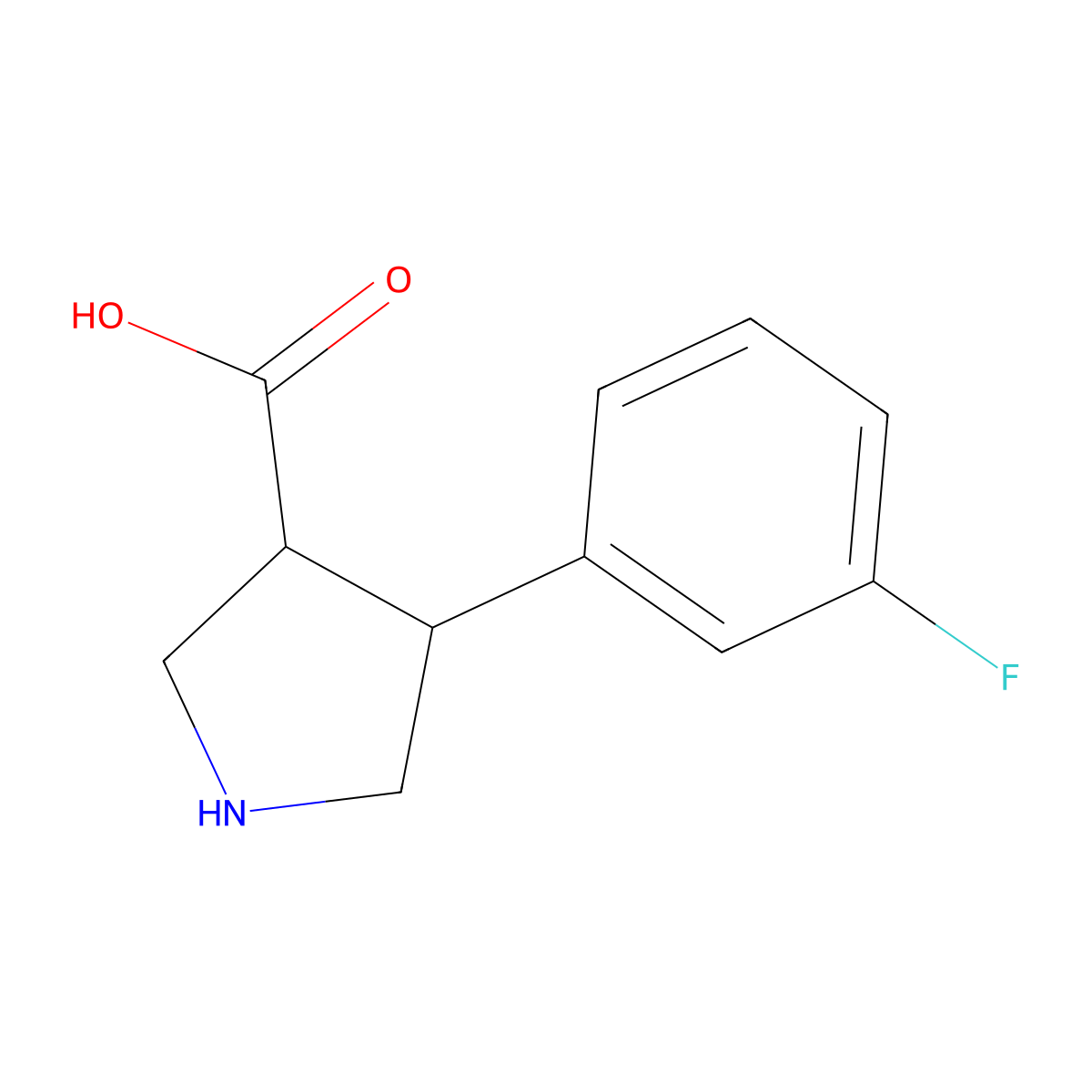 4-(3-Fluorophenyl)pyrrolidine-3-carboxylic acid molecular structure, CAS 1047654-47-6