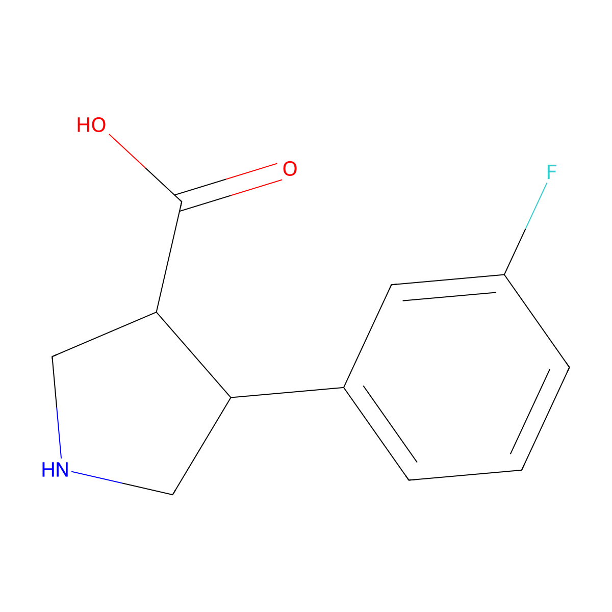 4-(3-Fluorophenyl)pyrrolidine-3-carboxylic acid molecular structure, CAS 1047654-47-6