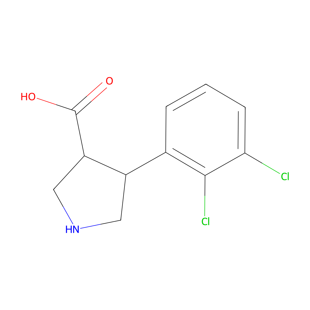 4-(2,3-Dichlorophenyl)pyrrolidine-3-carboxylic acid molecular structure, CAS 1047654-60-3