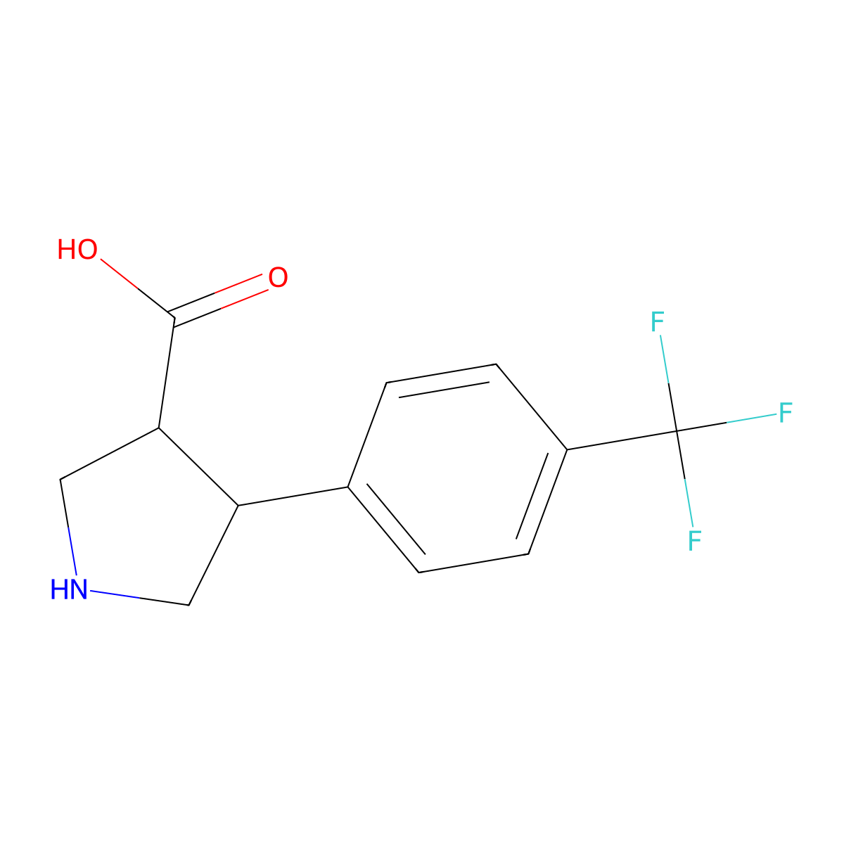 4-[4-(Trifluoromethyl)phenyl]pyrrolidine-3-carboxylic acid molecular structure, CAS 1047654-61-4