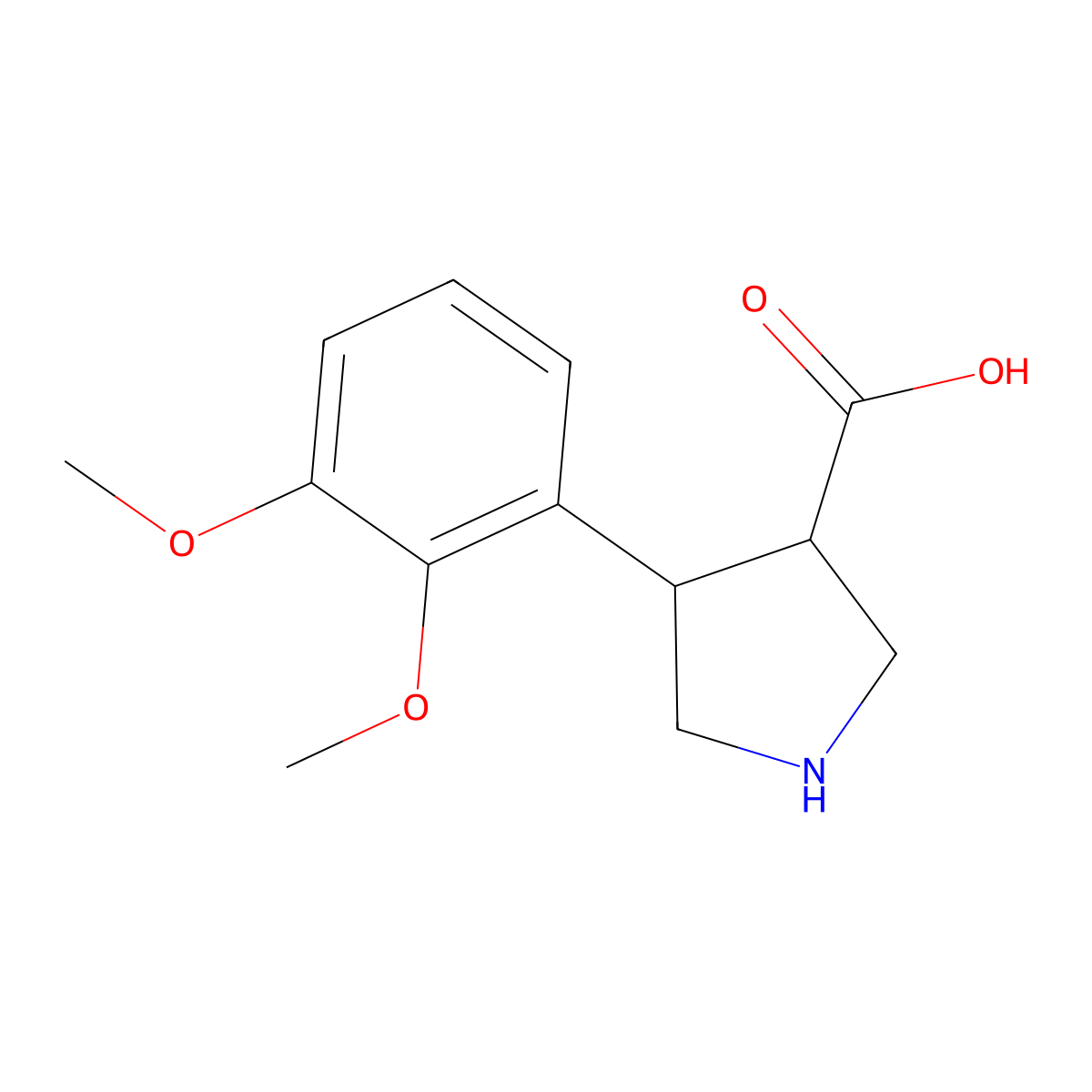 4-(2,3-Dimethoxyphenyl)pyrrolidine-3-carboxylic acid molecular structure, CAS 1047655-06-0