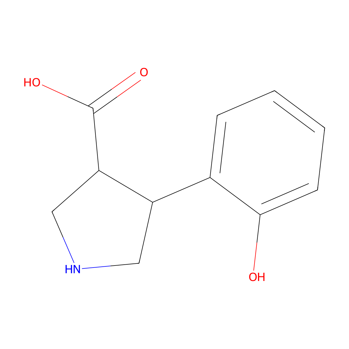 4-(2-Hydroxyphenyl)pyrrolidine-3-carboxylic acid molecular structure, CAS 1047655-59-3