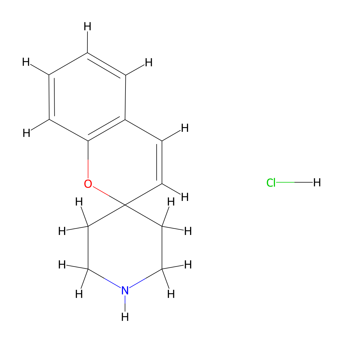 Spiro[chromene-2,4'-piperidine] hydrochloride molecular structure, CAS 1047655-63-9