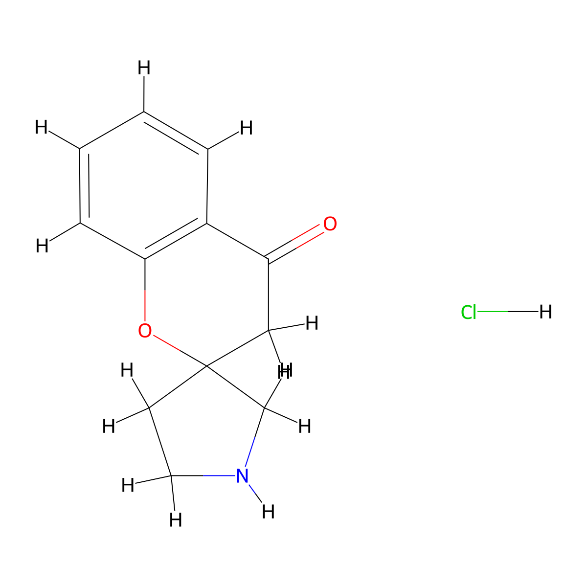 Spiro[chromane-2,3'-pyrrolidin]-4-one hydrochloride molecular structure, CAS 1047655-65-1