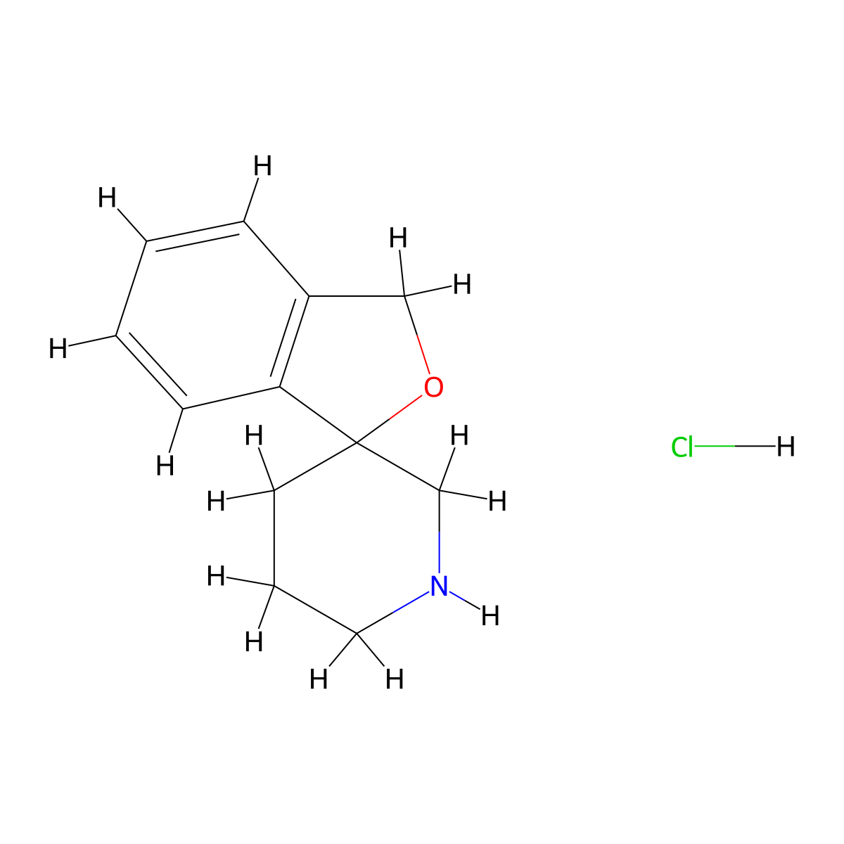 3H-spiro(2-benzofuran-1,3'-piperidine) hydrochloride molecular structure, CAS 1047655-71-9