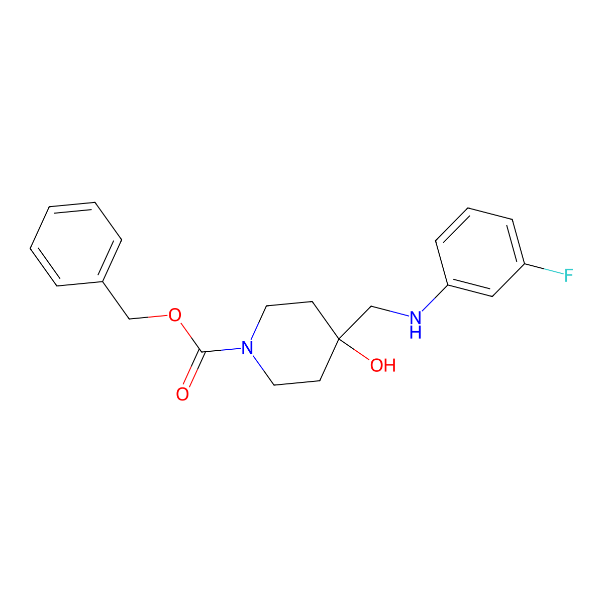 Benzyl 4-{[(3-fluorophenyl)amino]methyl}-4-hydroxypiperidine-1-carboxylate molecular structure, CAS 1047655-89-9
