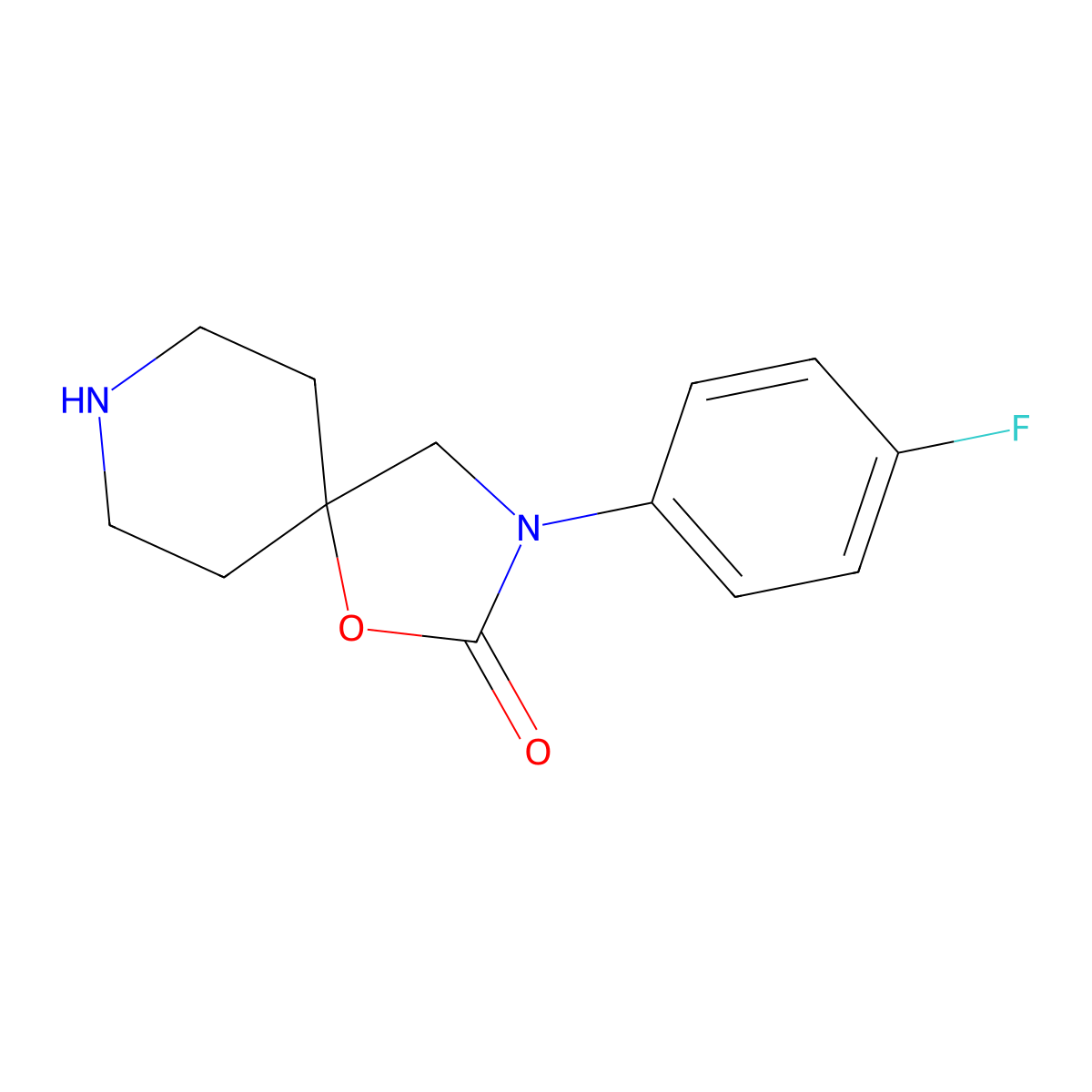 3-(4-Fluorophenyl)-1-oxa-3,8-diazaspiro(4.5)decan-2-one molecular structure, CAS 1047655-95-7