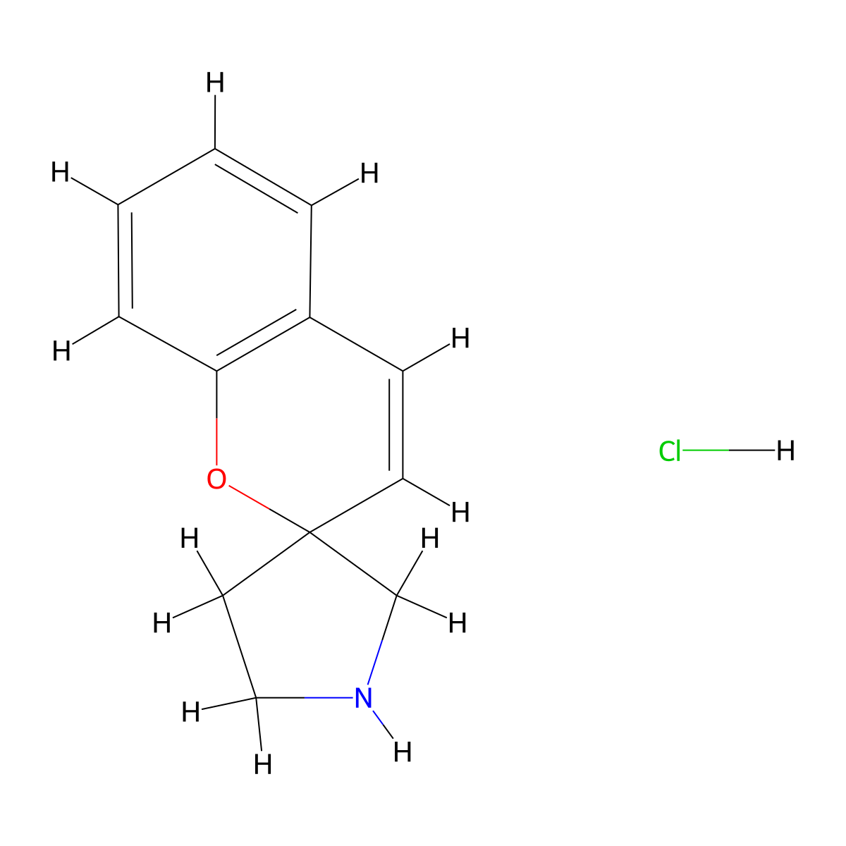 Spiro[chromene-2,3'-pyrrolidine] hydrochloride molecular structure, CAS 1047656-01-8
