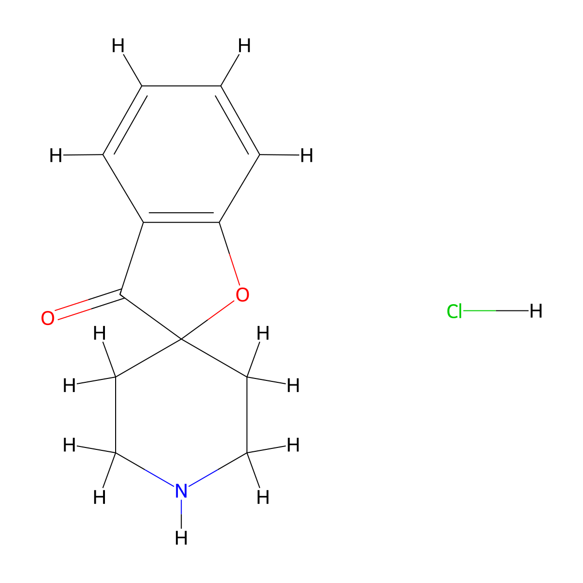 3H-spiro[1-benzofuran-2,4'-piperidin]-3-one hydrochloride molecular structure, CAS 1047657-69-1