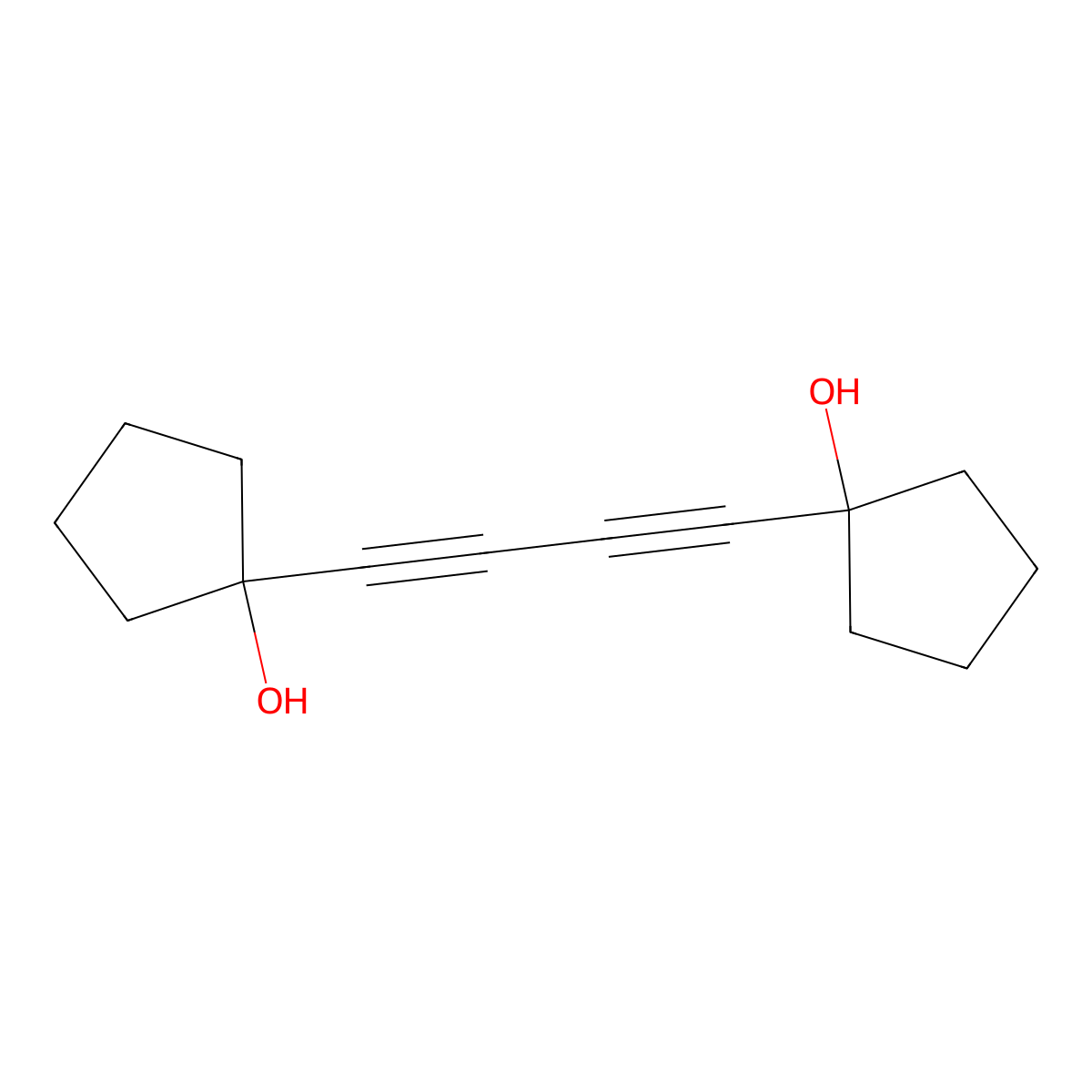 Cyclopentanol, 1,1'-(1,3-butadiyne-1,4-diyl)bis- molecular structure, CAS 104766-62-3