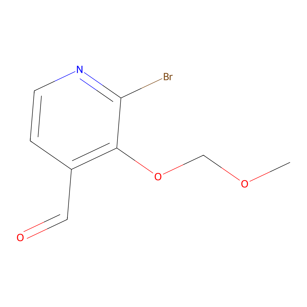 2-Bromo-3-(methoxymethoxy)pyridine-4-carbaldehyde molecular structure, CAS 1047665-63-3