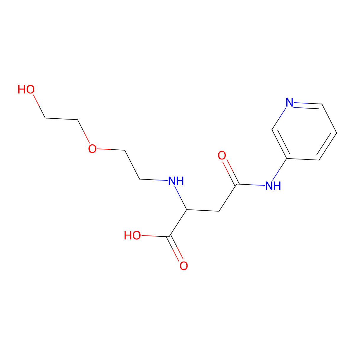 2-((2-(2-Hydroxyethoxy)ethyl)amino)-4-oxo-4-(pyridin-3-ylamino)butanoic acid molecular structure, CAS 1047666-69-2