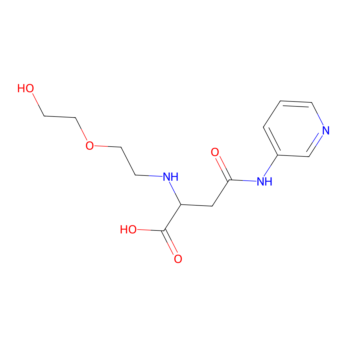 2-((2-(2-Hydroxyethoxy)ethyl)amino)-4-oxo-4-(pyridin-3-ylamino)butanoic acid molecular structure, CAS 1047666-69-2