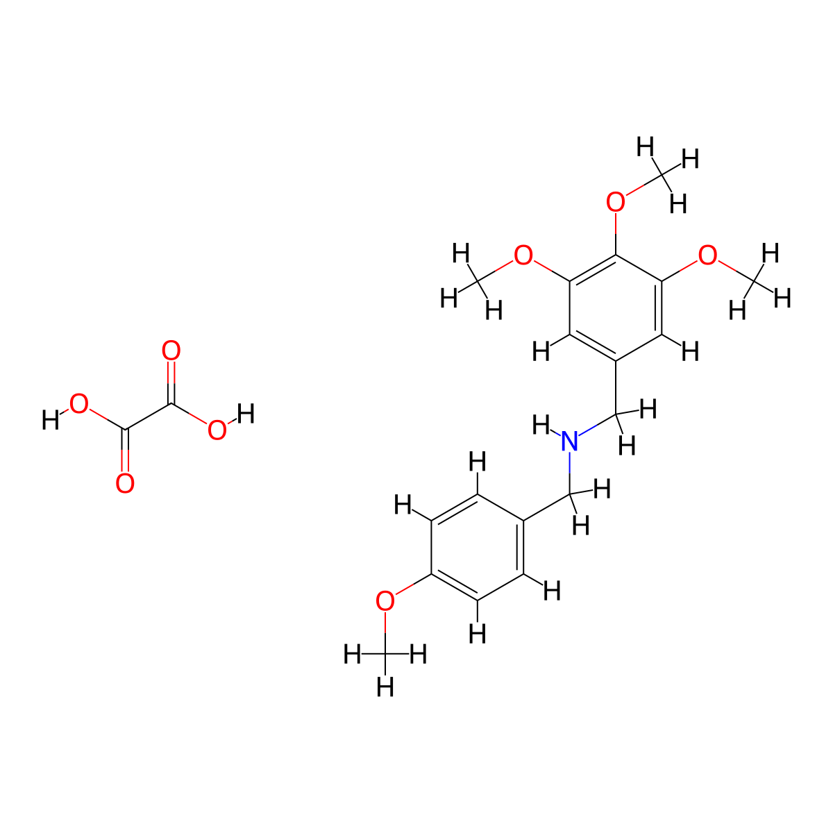N-(4-Methoxybenzyl)-1-(3,4,5-trimethoxyphenyl)methanamine oxalate molecular structure, CAS 1047670-00-7