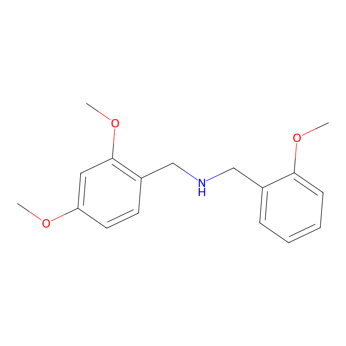 1-(2,4-dimethoxyphenyl)-N-(2-methoxybenzyl)methanamine molecular structure, CAS 1047670-11-0