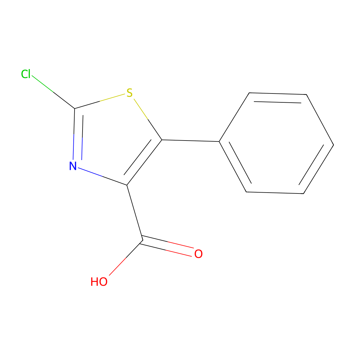 2-Chloro-5-phenylthiazole-4-carboxylic acid molecular structure, CAS 1047675-14-8