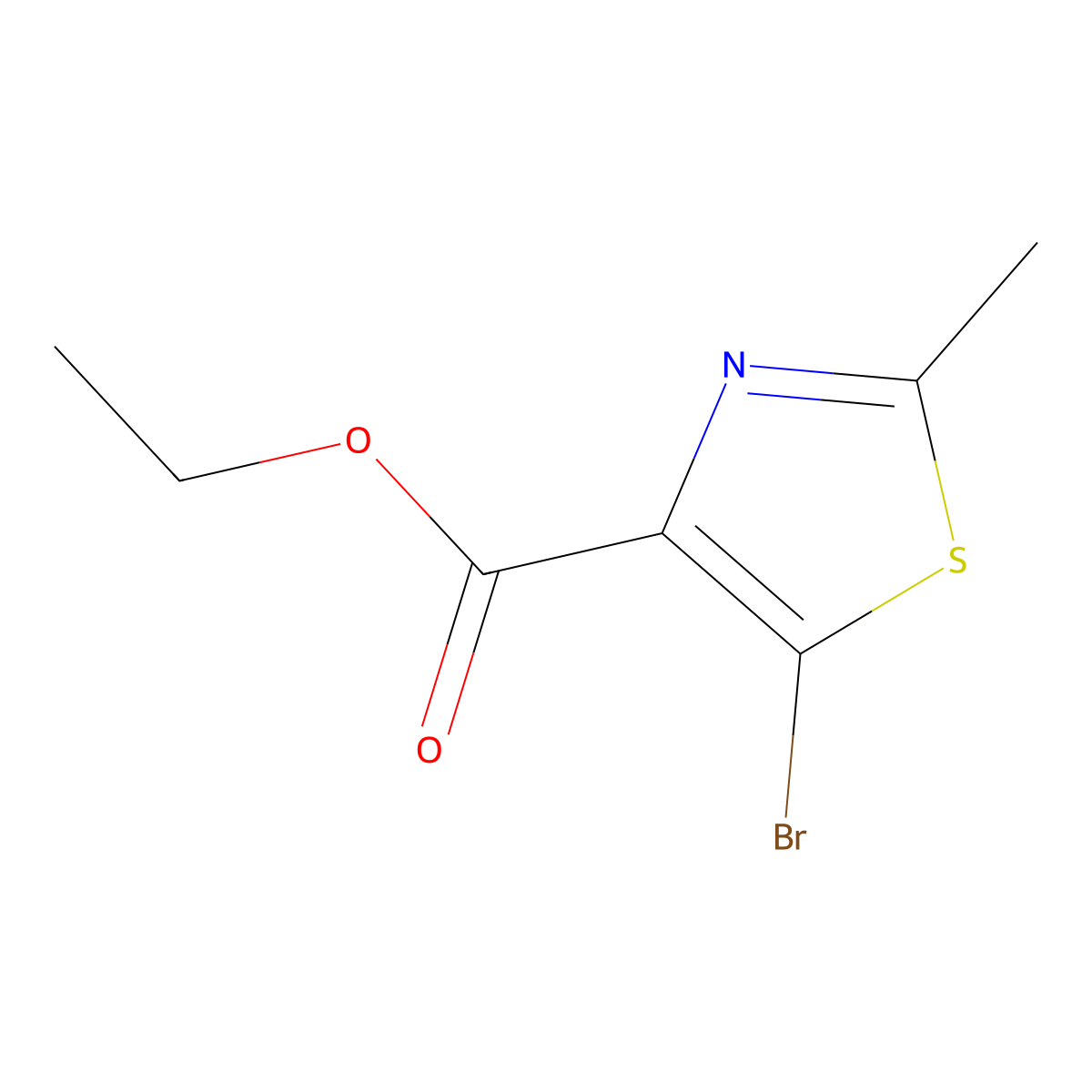 Ethyl 5-bromo-2-methylthiazole-4-carboxylate molecular structure, CAS 1047675-70-6