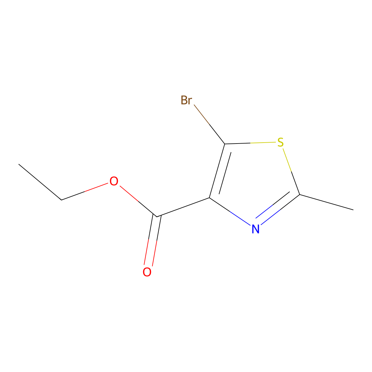 Ethyl 5-bromo-2-methylthiazole-4-carboxylate molecular structure, CAS 1047675-70-6
