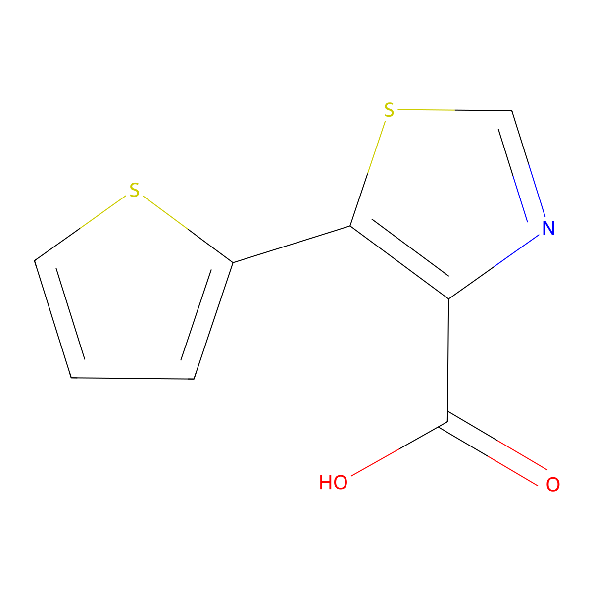 5-(Thiophen-2-yl)-1,3-thiazole-4-carboxylic acid molecular structure, CAS 1047676-26-5