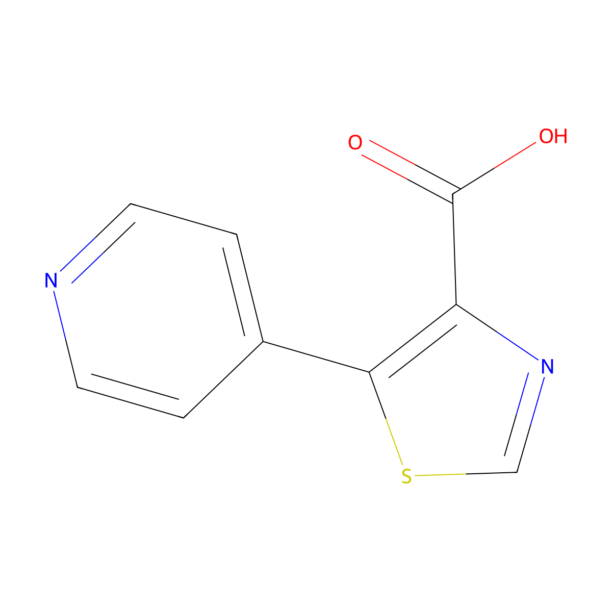 5-(Pyridin-4-YL)-1,3-thiazole-4-carboxylic acid molecular structure, CAS 1047676-29-8