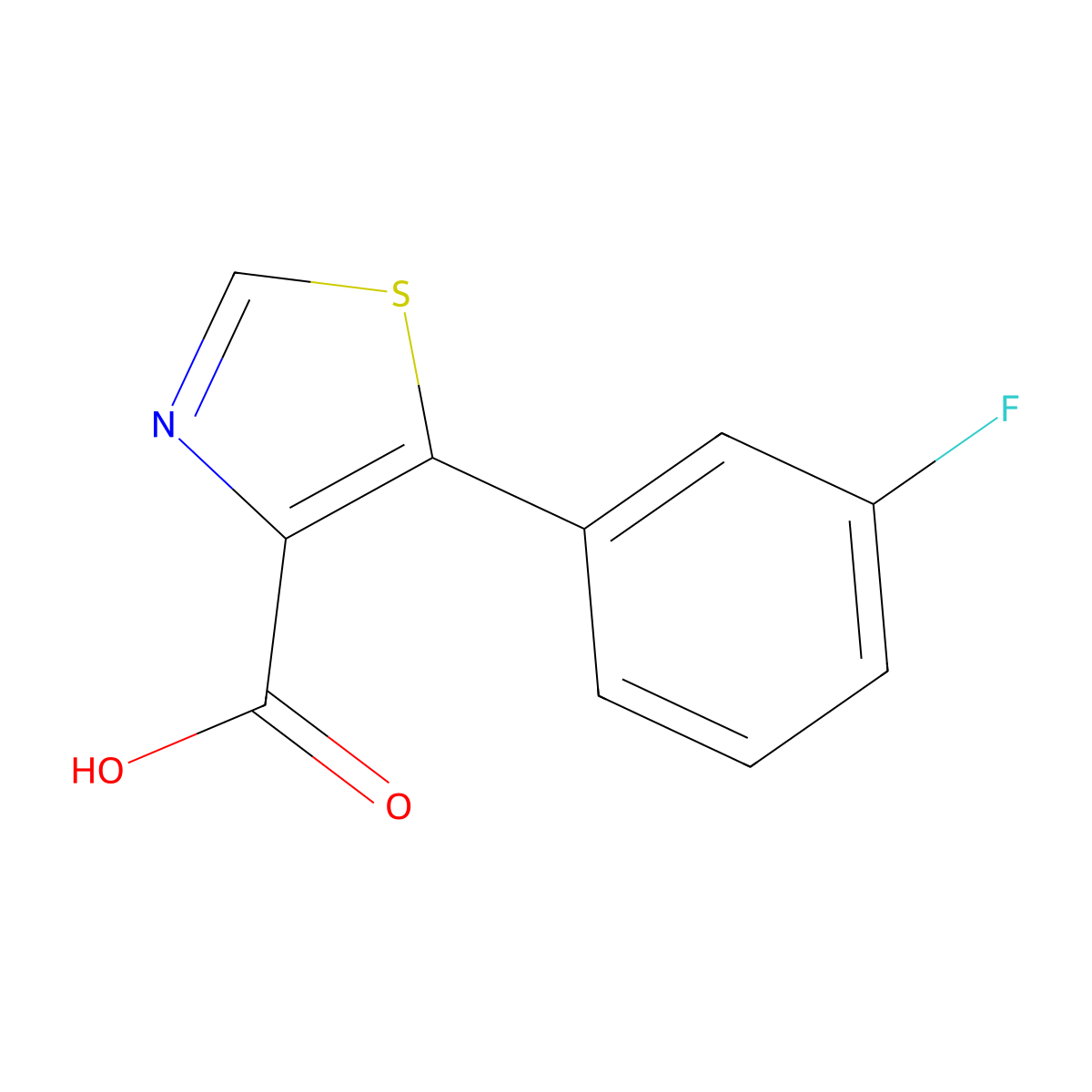 5-(3-Fluorophenyl)thiazole-4-carboxylic acid molecular structure, CAS 1047676-31-2