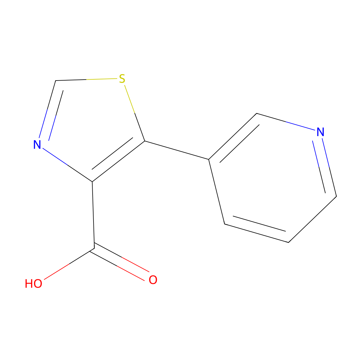 5-Pyridin-3-yl-1,3-thiazole-4-carboxylic acid molecular structure, CAS 1047676-42-5