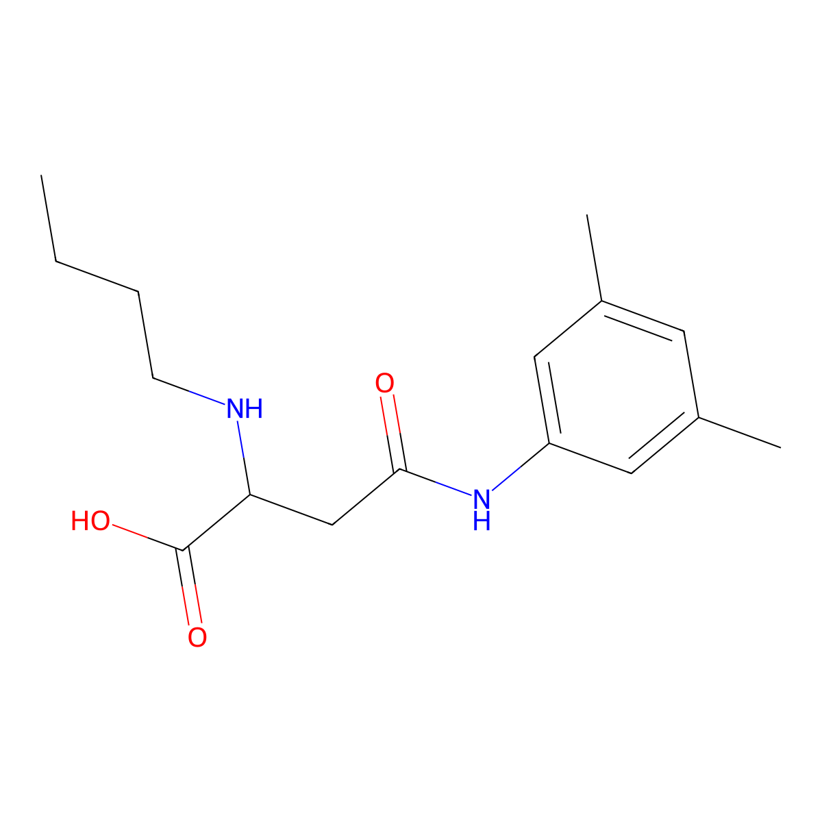 2-(Butylamino)-4-(3,5-dimethylanilino)-4-oxobutanoic acid molecular structure, CAS 1047677-75-7