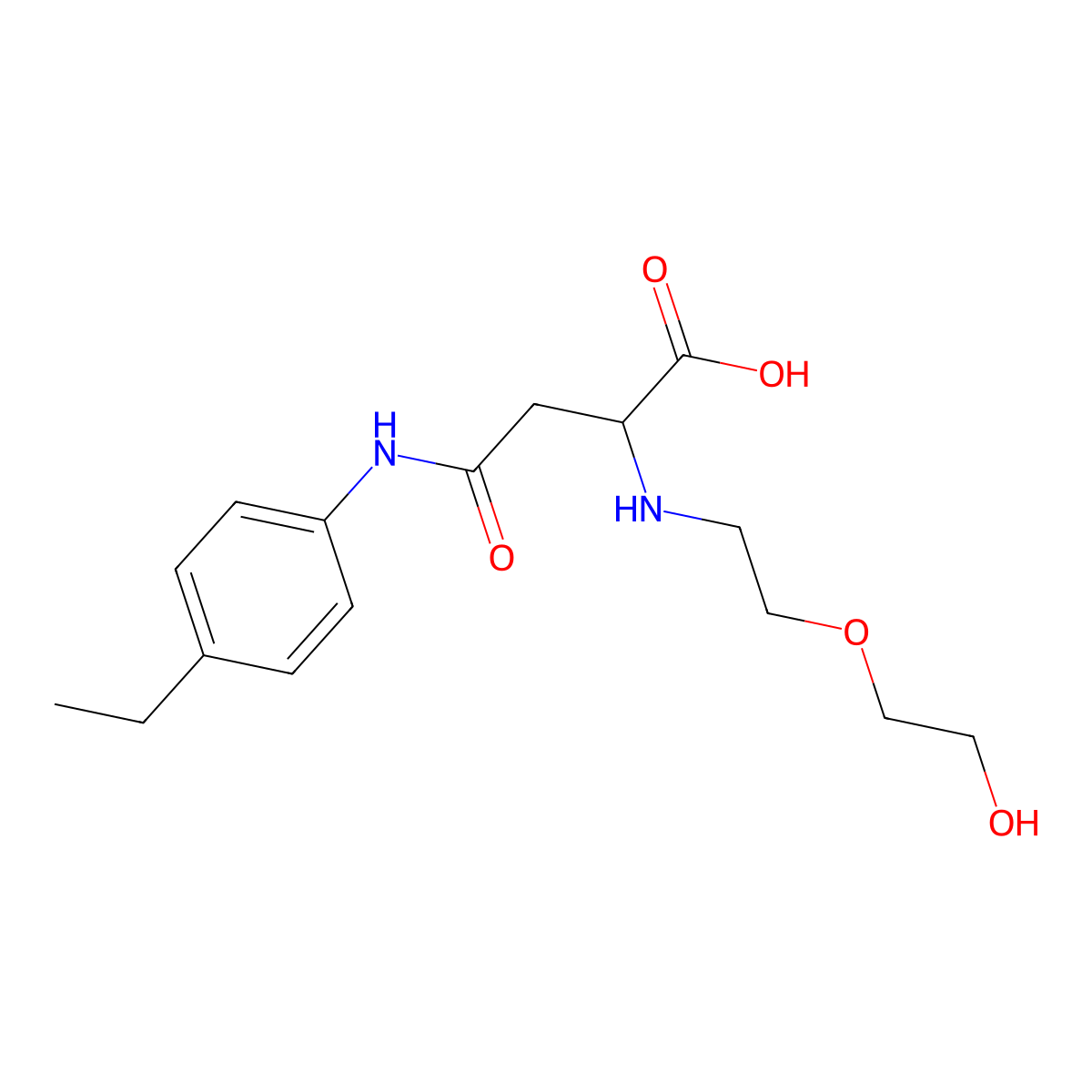 4-((4-Ethylphenyl)amino)-2-((2-(2-hydroxyethoxy)ethyl)amino)-4-oxobutanoic acid molecular structure, CAS 1047678-51-2