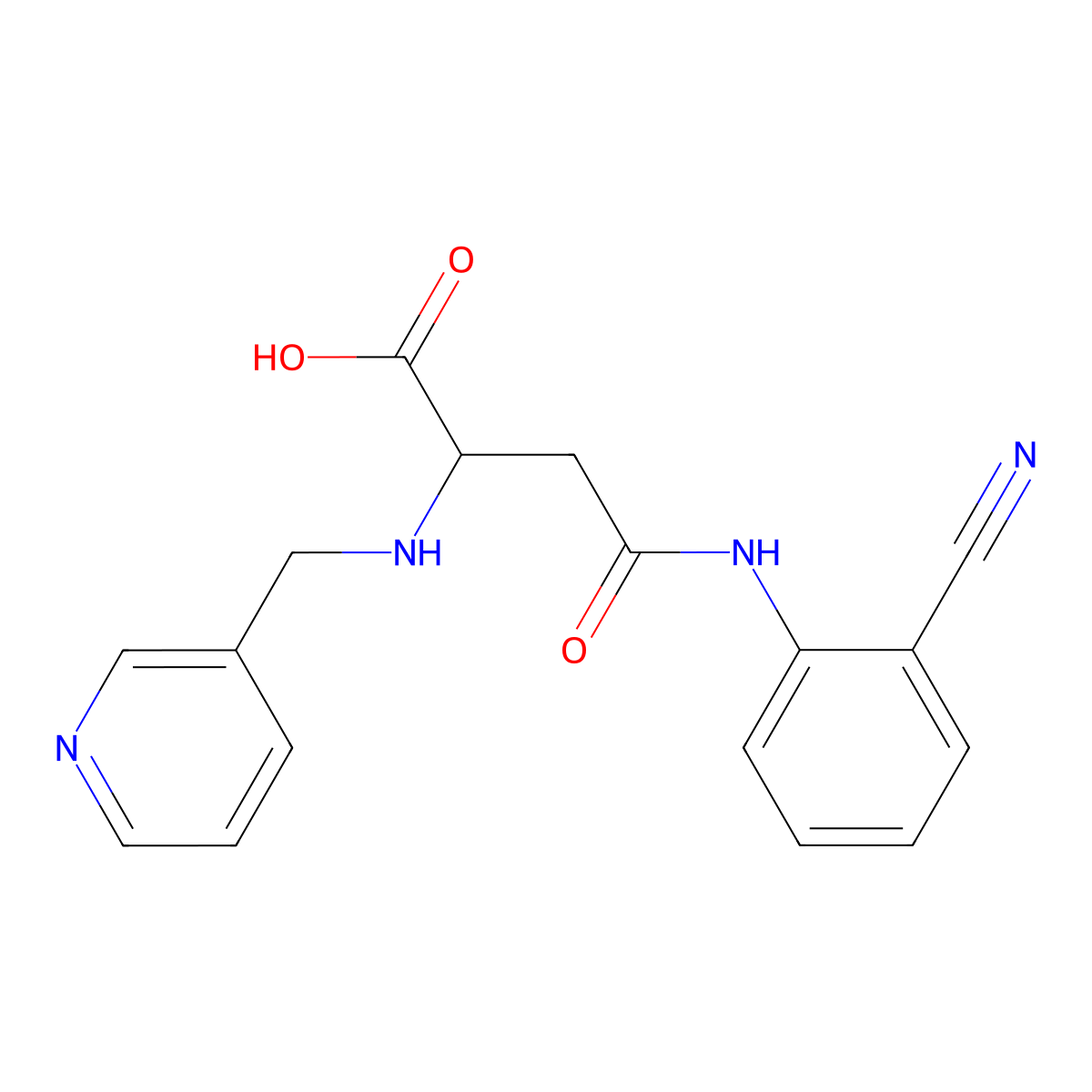 4-((2-Cyanophenyl)amino)-4-oxo-2-((pyridin-3-ylmethyl)amino)butanoic acid molecular structure, CAS 1047678-64-7