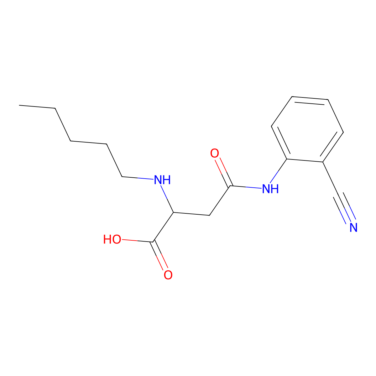 4-((2-Cyanophenyl)amino)-4-oxo-2-(pentylamino)butanoic acid molecular structure, CAS 1047678-65-8